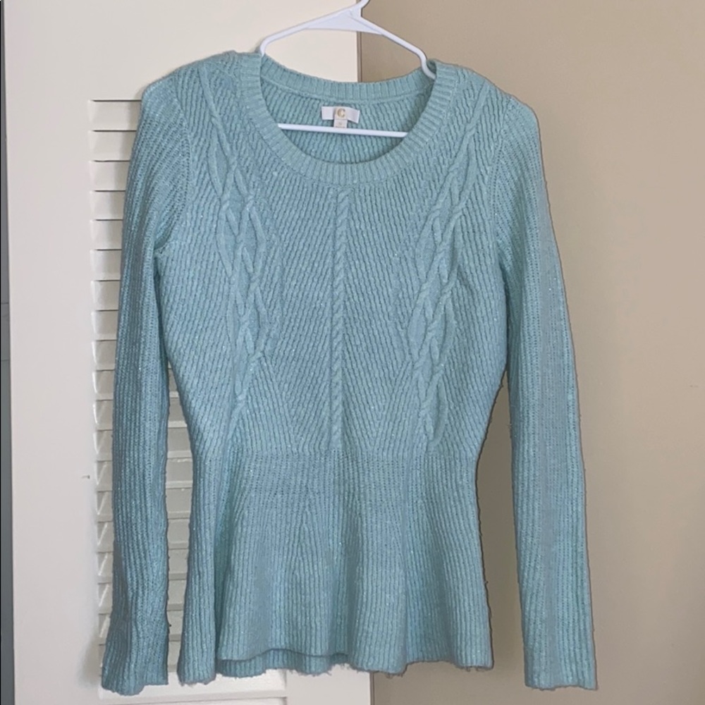 CHARMING CHARLIES BLUE AQUA SWEATER